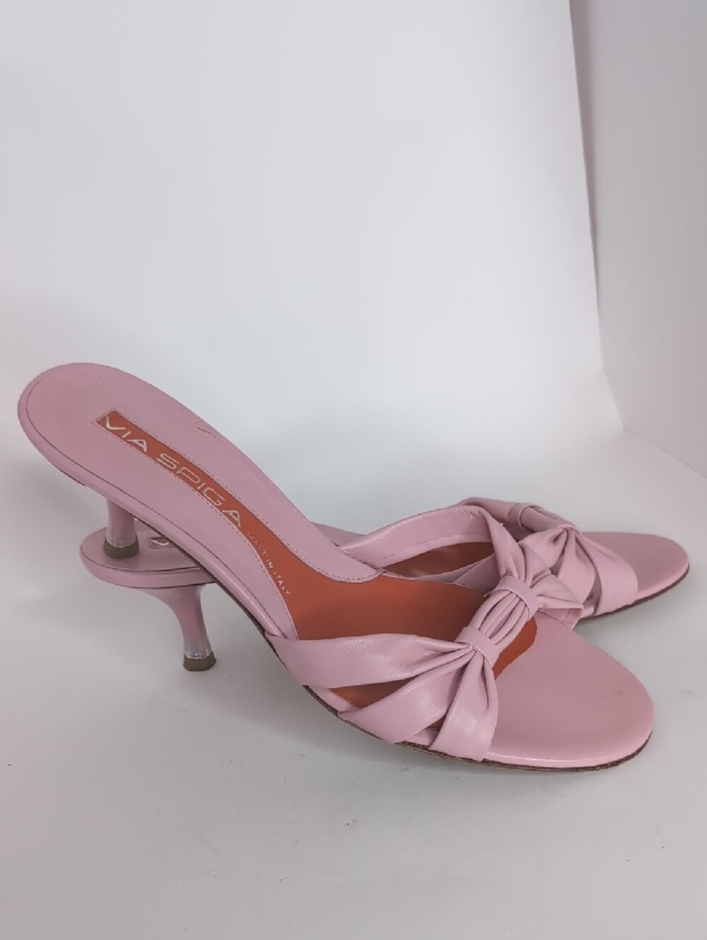 Via Spiga Blush Pink Bow Slip-On Mules - Picture 2 of 6